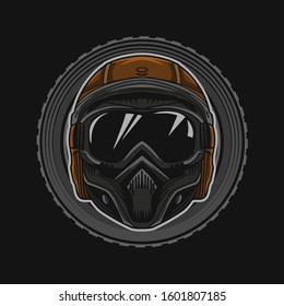 Custom helmet motorcycle vector illustration