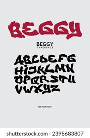 custom HIP HOP font hand drawn typography typerface alphabet vector lettering calligraphy