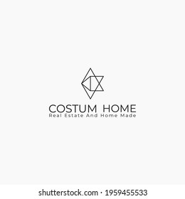 custom home logo design : modern real estate logo design with minimalist, geometric and simple styles isolated on white background