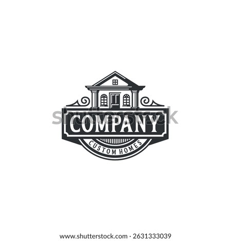 Custom homes logo design vector