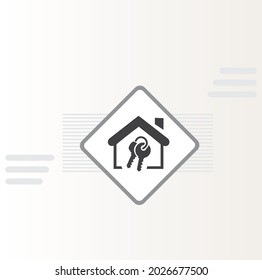 Diseño de vectores de iconos de clave de casa personalizada