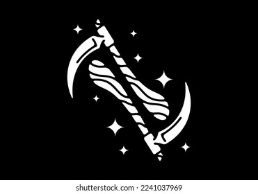 Custom illustration tattoo art design of sickle