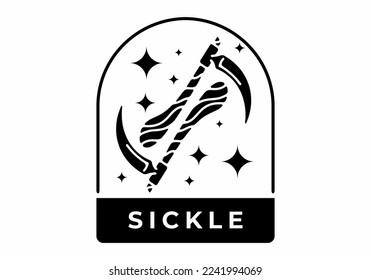 Custom illustration tattoo art design of sickle