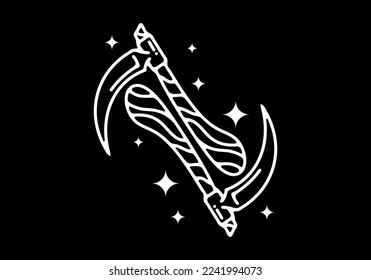 Custom illustration tattoo art design of sickle