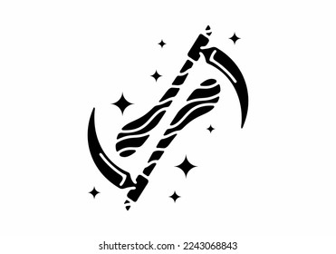 Custom illustration tattoo art design of sickle