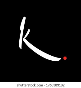 “K.” custom initial with editable colors. Perfect for using as a logo-mark, personal initial etc.