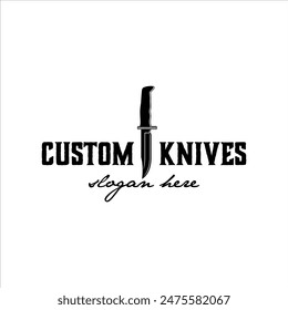 Logotipo de cuchillo personalizado con diseño de estilo clásico