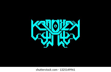 Custom Kraken Typography Logo Vector