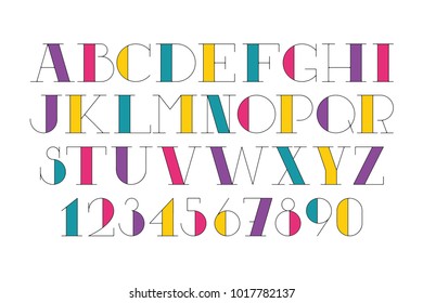 Custom latin poster font with numbers. Bold contrast serif uppercase.