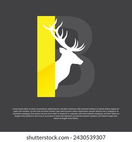 Custom Letter B and Moose Illustration