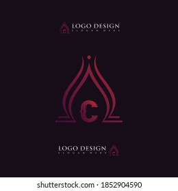 Custom Letter C logo design monogram  template elements Nature
