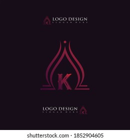 Custom Letter K logo design monogram template elements Nature