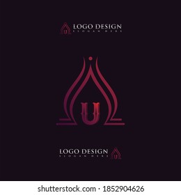 Custom Letter U logo design monogram template elements Nature