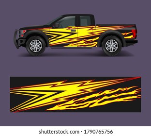 custom livery race rally offroad car vehicle sticker and tinting. Car wrap decal design vector