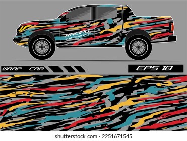 custom livery race rally offroad sticker and car vehicle tinting. Car wrap decal design vector