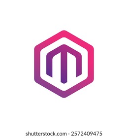 
Custom logo design creation.Hexagon "M" logo vector template.