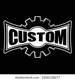 Custom logo with gears. Service or custom logo