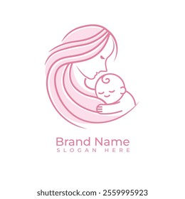 Custom Logo Mom and Baby Design Templates Logo with soft color can used for spa logo