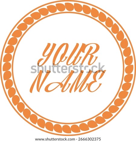 Custom logo, round, orange color, logo template, change the text to your brand name, and use your logo, especially for the food industry.