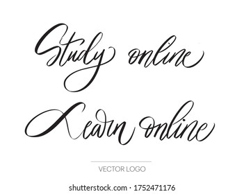 Custom logo vector design, study online, learn online, calligraphy
