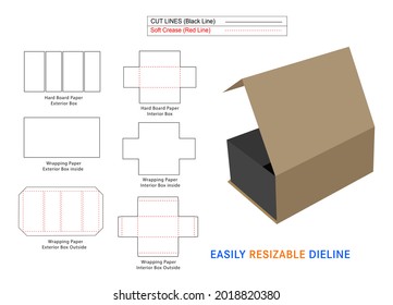 Custom Luxury rigid box, Magnetic Rigid Boxes dieline template and 3D vecto file