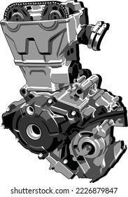 A custom machine vector in front view