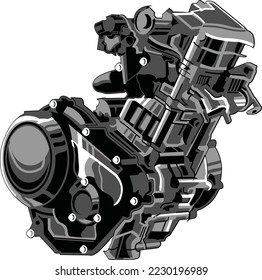 A custom machine vector in front view