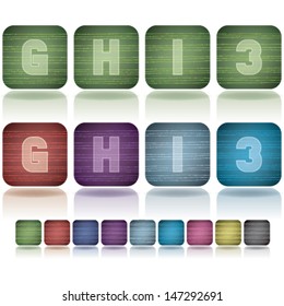 Custom made alphabet (drawn from the scratch) digits and capital letters icons set:  G, H, I, 3. 