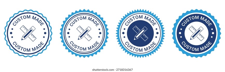 Diseño hecho a mano de Producto personalizado de etiquetas de insignia azul