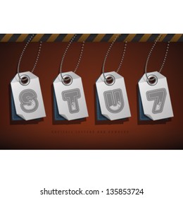 Custom made (drawn from the scratch) blue-red "bubble" digits and capital letters icons set: S, T, U, 7.