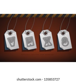 Custom made (drawn from the scratch) blue-red "bubble" digits and capital letters icons set: V, W, X, 8.