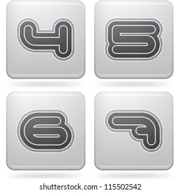 Custom made modern digits: 4, 5, 6, 7.