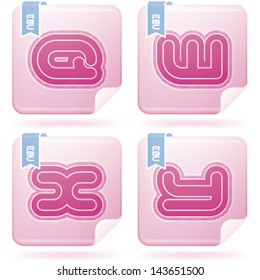 Custom made modern rounded sans serif capital letters: Q, W, X, Y.