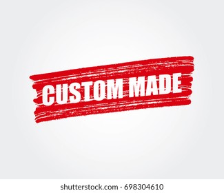 Custom made. pen marker. red brush paint