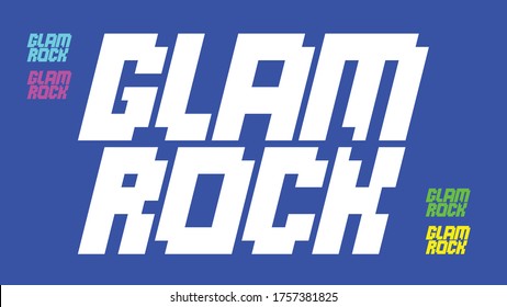 Custom made Pixel Glam Rock Logo Font with bold characteristic