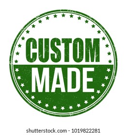 Custom made sign or stamp on white background, vector illustration