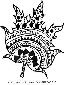 Custom  Maple leaf mandala design coloring page 