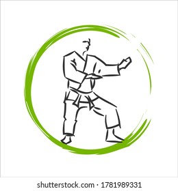 custom martial arts logo design vector illustration for karate, judo, taekwondo etc
