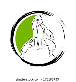 custom martial arts logo design vector illustration for karate, judo, taekwondo etc
