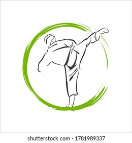 custom martial arts logo design vector illustration for karate, judo, taekwondo etc
