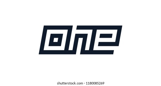 custom modern number one symbol in white background