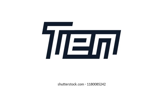 custom modern number ten symbol in white background