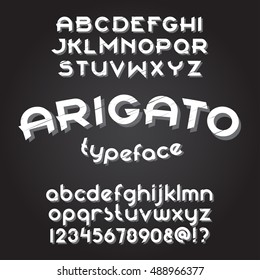 Custom modern typeface. Round font set. Vector alphabet font