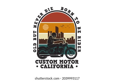 Custom motor california, design silhouette retro style