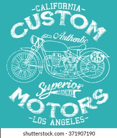Custom Motor Superior California vector print and varsity. For t-shirt or other uses in vector.T shirt graphic