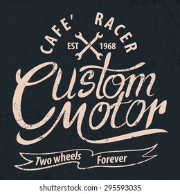 custom motor typographic for t-shirt,tee design,poster,vector illustration