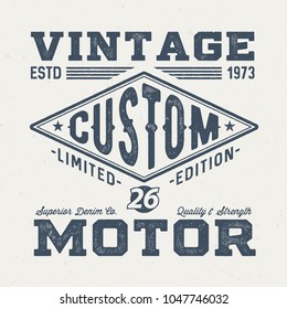 Custom Motor - Vintage Tee Design For Print