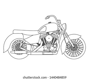 Custom Motorcycle Biker Chopper Vector Logo Engine