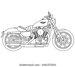 Harley Davidson Motorbike Silhouette Vector Image Stock Vector (Royalty ...