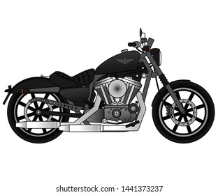 Custom Motorcycle Biker Chopper Vector Logo Engine